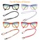 QINGZHE 6Pcs Women Eyeglass Strap Chains Antislip Eye Glasses Holder Around Neck Chains Straps Adjustable Leather Lanyards Eyeglass Straps Sport Eye Glasses String Holder Strap for Men Kids