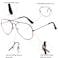 aisswzber Clear Aviator Glasses Lens Premium Classic Metal Frame Eyeglasses