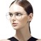 aisswzber Clear Aviator Glasses Lens Premium Classic Metal Frame Eyeglasses