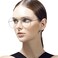 aisswzber Clear Aviator Glasses Lens Premium Classic Metal Frame Eyeglasses