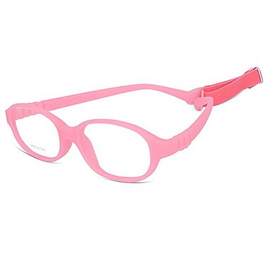 AQWANO Children Optical Glasses Frame TR90 Flexible Bendable Onepiece Safe Eyeglasses Girls Boys Oval Pink
