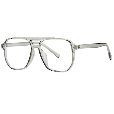 Breaksun Retro Oversized Square Glasses for Women Men Big Square Aviator Blue Light Eyeglasses Clear Grey