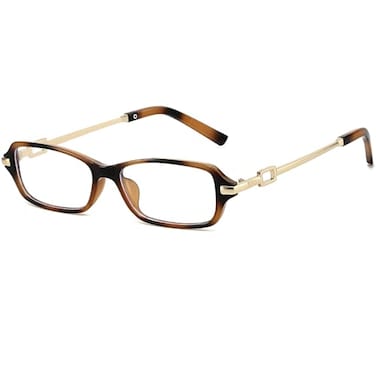 Breaksun Retro Rectangle Glasses for Women Trendy 90s Small Square Blue Light Blocking Glasses Vintage Eyeglasses Brown tortoise