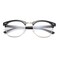COASION Vintage SemiRimless Clear Glasses Fake Nerd Horn Rimmed Eyeglasses Frame Bright BlackSilver Rimmed