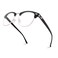 COASION Vintage SemiRimless Clear Glasses Fake Nerd Horn Rimmed Eyeglasses Frame Bright BlackSilver Rimmed