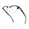 COASION Vintage SemiRimless Clear Glasses Fake Nerd Horn Rimmed Eyeglasses Frame Bright BlackSilver Rimmed
