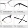 COASION Vintage SemiRimless Clear Glasses Fake Nerd Horn Rimmed Eyeglasses Frame Bright BlackSilver Rimmed