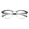 COASION Vintage SemiRimless Clear Glasses Fake Nerd Horn Rimmed Eyeglasses Frame Bright BlackSilver Rimmed