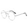 Dollger Halloween Round Glasses NonPrescription Blue Light Glasses for Men Women Metal Circle Frame Silver