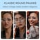 Dollger Halloween Round Glasses NonPrescription Blue Light Glasses for Men Women Metal Circle Frame Silver