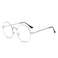 Dollger Halloween Round Glasses NonPrescription Blue Light Glasses for Men Women Metal Circle Frame Silver