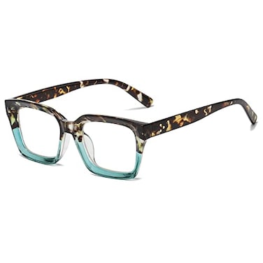 EYLRIM Classic Thick Square Frame Clear Lens Glasses for Women Men Non Prescription EyeglassesA93 Tortoise Green