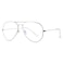 HJSTES Clear Lens Aviator Glasses for Women Men Classic Pilot Frame Nonprescription Clear EyeglassesSilver
