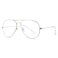 HJSTES Clear Lens Aviator Glasses for Women Men Classic Pilot Frame Nonprescription Clear EyeglassesSilver