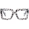 hoyuwak Oversized Square Blue Light Glasses Big Frame Computer Eyewear Thick Fashion Clear Glasses for Women Fashion