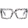 hoyuwak Oversized Square Blue Light Glasses Big Frame Computer Eyewear Thick Fashion Clear Glasses for Women Fashion
