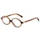 LJCZKA Fashion Oval Glasses for Women Men Retro Oval Small Frame Blue Light Blocking Glasses Nerd Computer Eyeglasses Leopard Clear