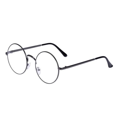 LOVEF Large Oversized Metal Frame Clear Lens Round Circle Vintage Eye Glasses 54 2inch Gray