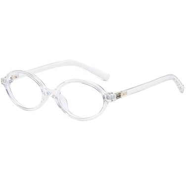 Onrtry Retro Oval Glasses for Women Men Fake Nerd Glasses Round Nonprescription Computer EyeglassesTransparent