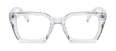 Onrtry Thick Square Frame Glasses for Women Men Nonprescription Clear Lens Eyeglasses Transparent