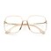 SA106 Womens 90s Oversize Rectangular Butterfly Clear Lens Eyeglasses Beige Gold Frame