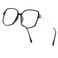 Teumire Oversized Square Blue Light Blocking Glasses for Women Men TR90 Ultralight Nerd Frames Clear Lens Computer EyewearBlack