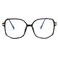 Teumire Oversized Square Blue Light Blocking Glasses for Women Men TR90 Ultralight Nerd Frames Clear Lens Computer EyewearBlack