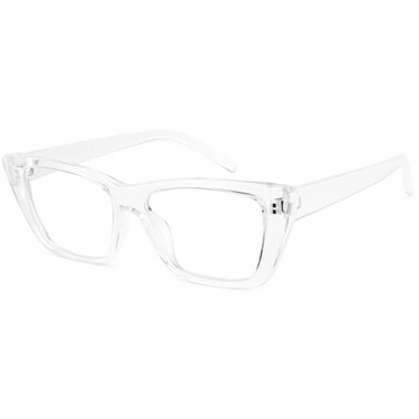 WOWSUN Narrow Small Vintage Cat Eye Frames Eyeglasses for Women Retro Blue Light Blocking Computer Glasses Clear FrameClear Lens