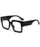 ZIMUSUN Oversized Square Glasses for Women Men Chunky Frame Blue Light Lens Non Prescription EyeglassesA1 Bright Black