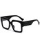 ZIMUSUN Oversized Square Glasses for Women Men Chunky Frame Blue Light Lens Non Prescription EyeglassesA1 Bright Black