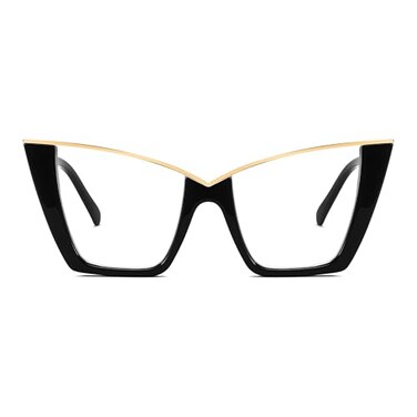 FEISEDY Fashion Cat Eye Blue Light Blocking Glasses for Women Fake Retro Eyeglasses Oversized Stylish Eyewear Frame B0240