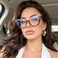 FEISEDY Fashion Cat Eye Blue Light Blocking Glasses for Women Fake Retro Eyeglasses Oversized Stylish Eyewear Frame B0240