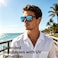 Fanshen Square Polarized Sunglasses for Men 3 Pack Lightweight UV Protection Sun Glasses for Driving Fishing Golf BlackIce BlueRed