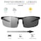 IGnaef Photochromic Sunglasses for Men Sport Wrap Around Metal Frame IF8177