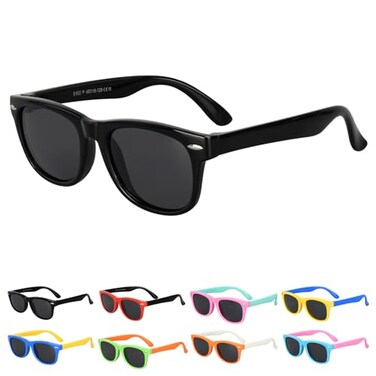 Mdvora Kids Polarized Sunglasses Toddler Sunglasses UV Protection Flexible Rubber Glasses Shades1pcs Black