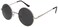 OWL Round Smoke Lens Sunglasses Silver Metal Frame