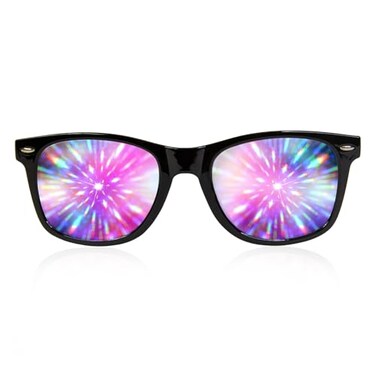 GloFX Black Frame Extreme Line Diffraction Glasses Laser Etched for Vibrant Rainbow Light Effects Flexible Durable Perfect for Raves Festivals