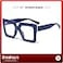 Breaksun Oversized Blue Light Glasses for Women Fashion Thick Square Computer Eyewear NonPrescription Black Glasses Dark Blue
