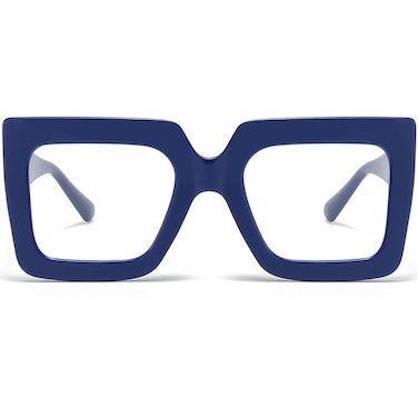 Breaksun Oversized Blue Light Glasses for Women Fashion Thick Square Computer Eyewear NonPrescription Black Glasses Dark Blue