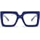 Breaksun Oversized Blue Light Glasses for Women Fashion Thick Square Computer Eyewear NonPrescription Black Glasses Dark Blue
