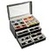 Nicunom 18 Slots Sunglasses Organizer Collector Eyeglasses Sunglass Glasses Storage Box Eyeglasses Eyewear Display Case with Drawer Lockable Black