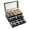 Nicunom 18 Slots Sunglasses Organizer Collector Eyeglasses Sunglass Glasses Storage Box Eyeglasses Eyewear Display Case with Drawer Lockable Black