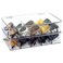 FORUP Sunglasses Organizer Plastic Stackable Eyeglass Case Storage Organizer Sunglass Glasses Storage Box with Hinged Lid 5 Sections 2 Pack Clear