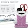 FINTIE Plush Lined Eyeglasses Holder Glasses Stand Case Antiscratch Glasses Storage Organizer for Desk Nightstand Office Glittering Purple
