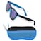 Eye Squared Boys Sunglasses for Kids and Toddlers with Matching Zipper Case Soft Black Blue