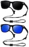 COOLSOME Kids Flexible Polarized Sunglasses for Boys Girls Age 310 with Straps Black Mirrored blueFit Age 610