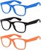 OWL 3 Pack Kids Clear Lens Sunglasses Blue Black Orange