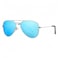 Gleyemor Kids Polarized Aviator Sunglasses for Little Girls Boys Age 38 SilverBlue Mirror