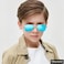 Gleyemor Kids Polarized Aviator Sunglasses for Little Girls Boys Age 38 SilverBlue Mirror
