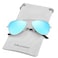 Gleyemor Kids Polarized Aviator Sunglasses for Little Girls Boys Age 38 SilverBlue Mirror